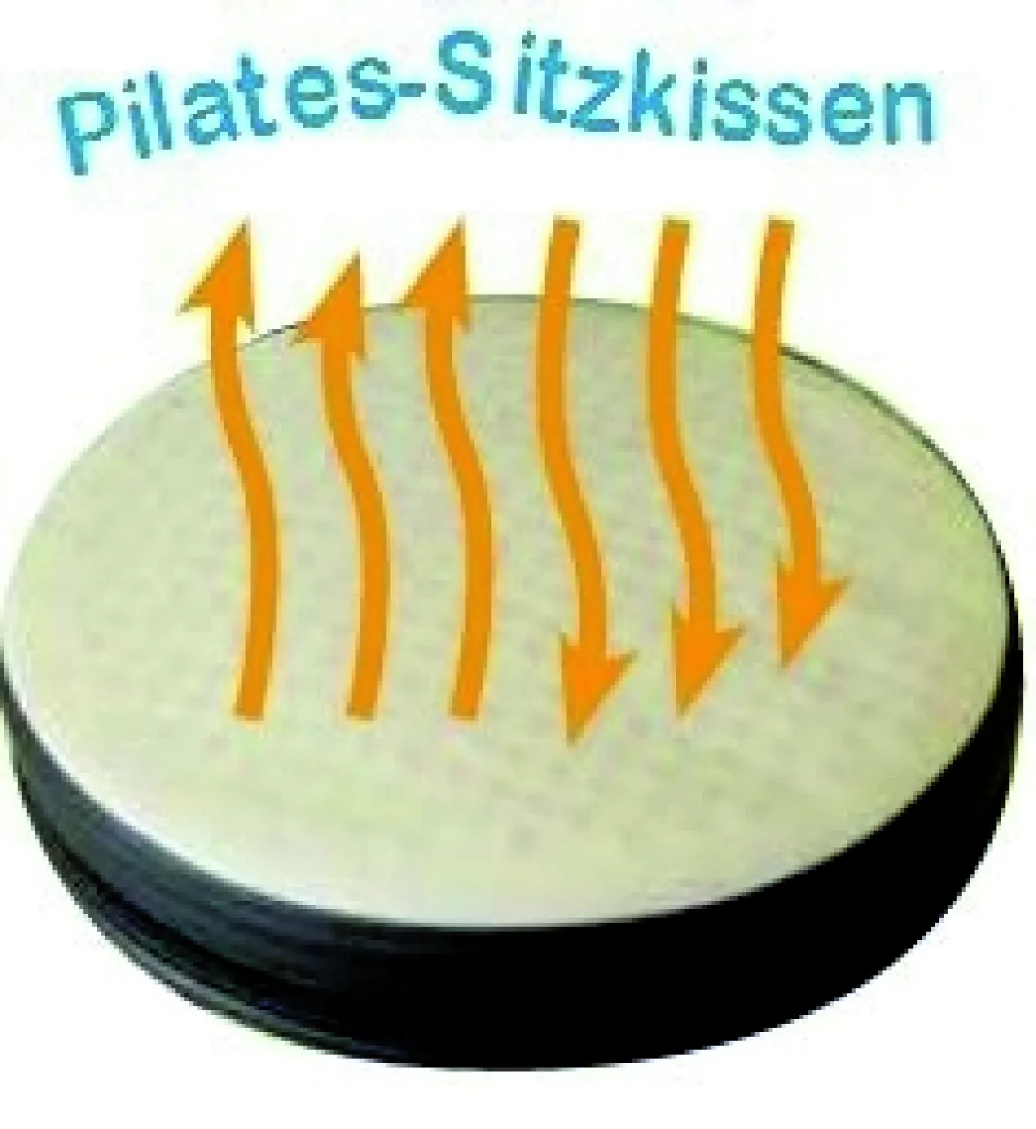 Sanus-Air Gesundheitsstuhl 36-43 cm, höhenverstellbare Lehne und Pilates-Sitzkissen, Kunstleder beige/schwarz mit Rollstopp