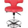 Sanus Bürostuhl Variowip Hochstuhl, Leder, 58-85 cm, rot, Fußring, auf Gleitern