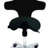 Sanus Bürostuhl Variowip Sattel, Sitzhöhe 44-57 cm, Stoff, schwarz, mit Bürorollen
