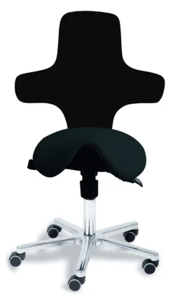 Sanus Bürostuhl Variowip Sattel, Sitzhöhe 44-57 cm, Stoff, schwarz, mit Bürorollen