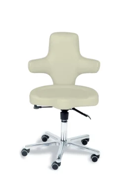 Sanus Bürostuhl Variowip, Sitzhöhe 44-57 cm, Leder, weiß, mit Feststeller
