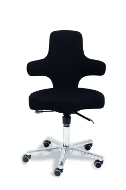 Sanus Bürostuhl Variowip, Sitzhöhe 44-57 cm, Stoff, schwarz, mit Bürorollen