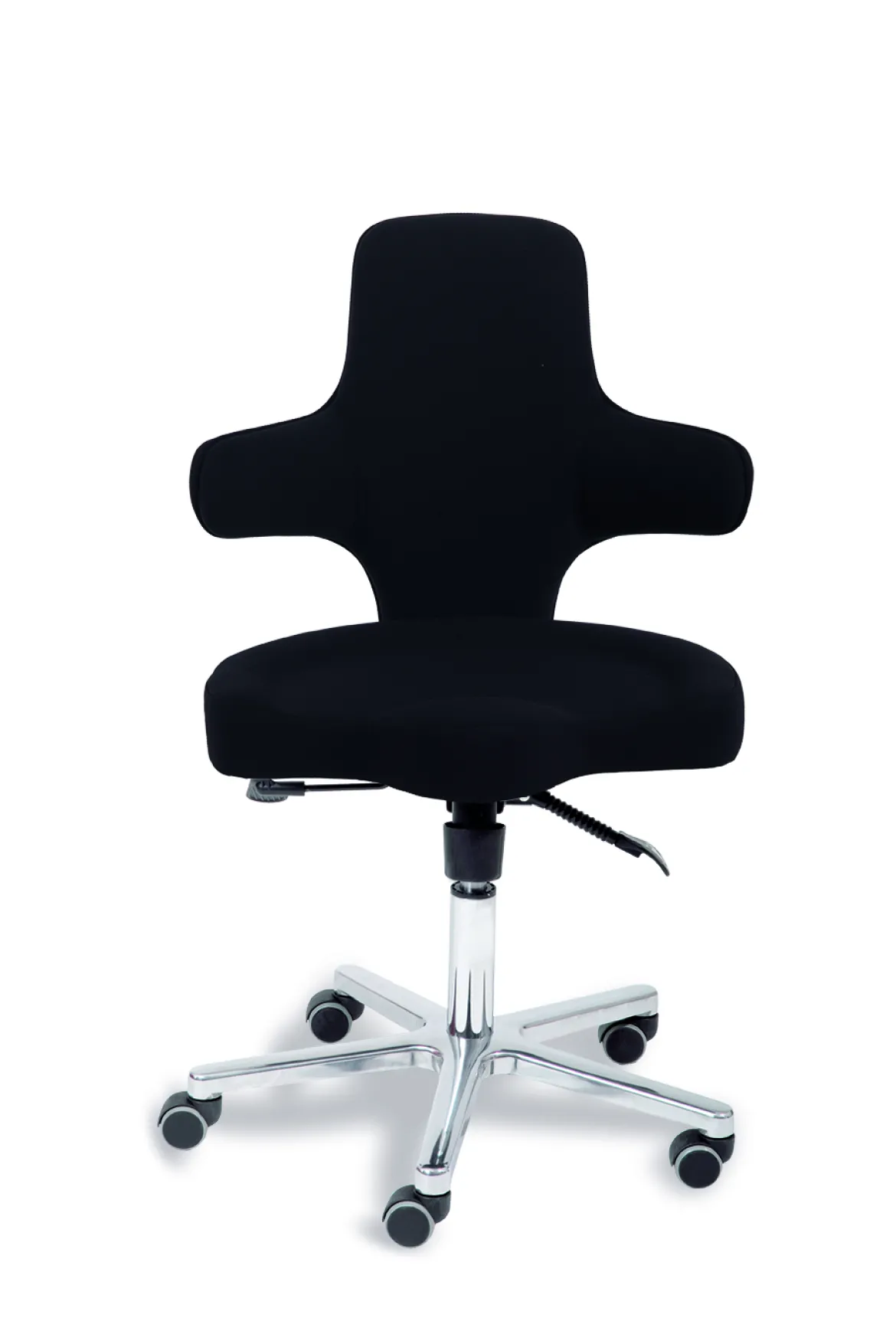 Sanus Bürostuhl Variowip, Sitzhöhe 44-57 cm, Stoff, schwarz, mit Bürorollen