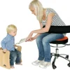 Sanus Gesundheitsstuhl 42-51 cm, Stoff pink/schwarz, mit Bürorollen