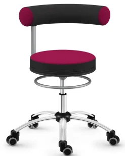 Sanus Gesundheitsstuhl 42-51 cm, Stoff pink/schwarz, mit Bürorollen