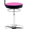 Sanus-Hochstuhl, Sitzhöhe 63-89 cm, Lehne höhenverstellbar, Stoff schwarz/pink, mit Rollstopp