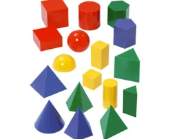 Satz mit 17 großen Geometrie-Körpern, 10cm in 4 Farben, 5-14 Jahre