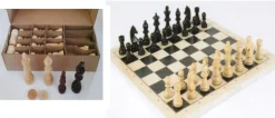 Schach/Dame inkl. Figuren, Spielteppich