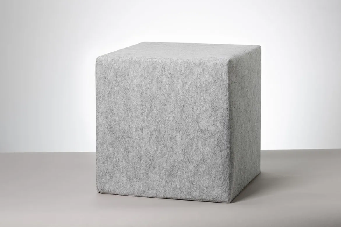 Schallschutz Akustik-Sitzwürfel, Hellgrau, 20x20x20 cm, soni CUBE