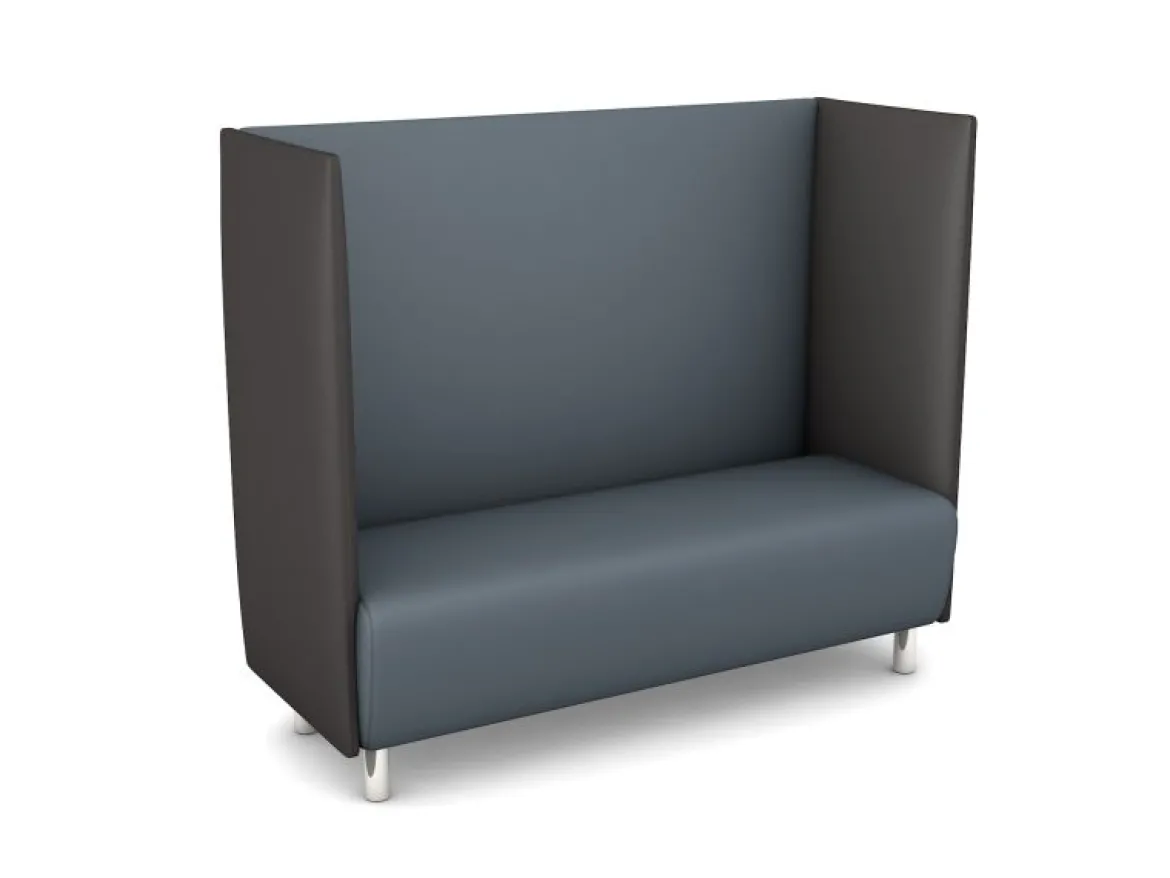 Schallschutzsofa, Akustiko Berlin, B1 CME (schwer entflammbar), Kunstleder, Titan 033135