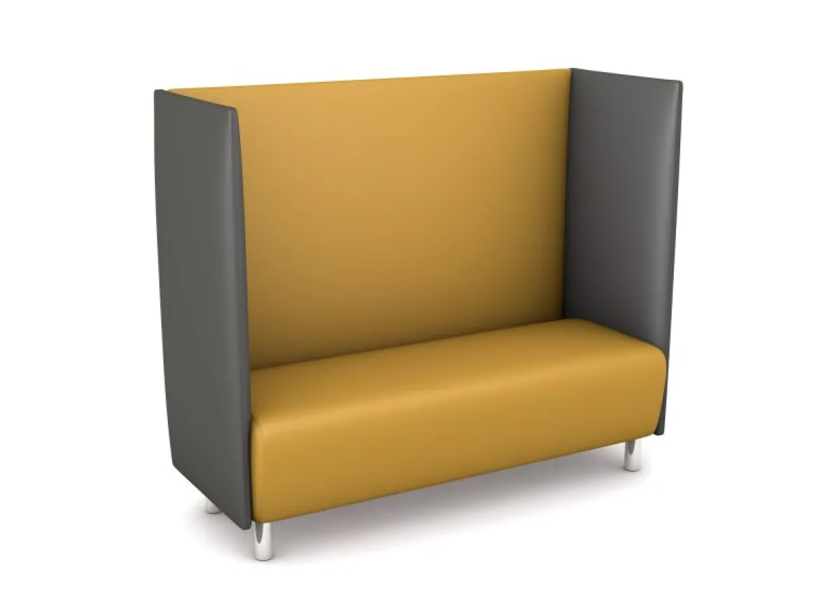 Schallschutzsofa, Akustiko Silvertex, B1 CME (schwer entflammbar), Hightech-Kunstleder, antibakteriell, Squash SB1-2093
