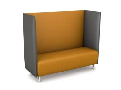 Schallschutzsofa, Akustiko Silvertex, B1 CME (schwer entflammbar), Hightech-Kunstleder, antibakteriell, Camel SB1-2105