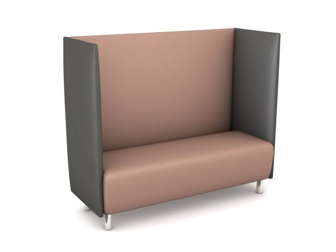 Schallschutzsofa, Akustiko Silvertex, B1 CME (schwer entflammbar), Hightech-Kunstleder, antibakteriell, Rose SB1-2098