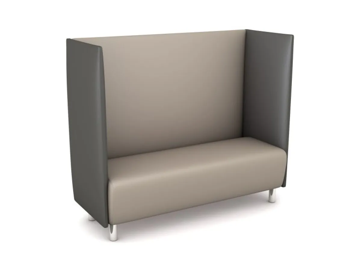 Schallschutzsofa, Akustiko Silvertex, B1 CME (schwer entflammbar), Hightech-Kunstleder, antibakteriell, Macadamia SB1-0001