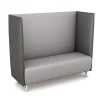 Schallschutzsofa, Akustiko Silvertex, B1 CME (schwer entflammbar), Hightech-Kunstleder, antibakteriell, Aluminium SB1-2101