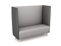 Schallschutzsofa, Akustiko Silvertex, B1 CME (schwer entflammbar), Hightech-Kunstleder, antibakteriell, Aluminium SB1-2101