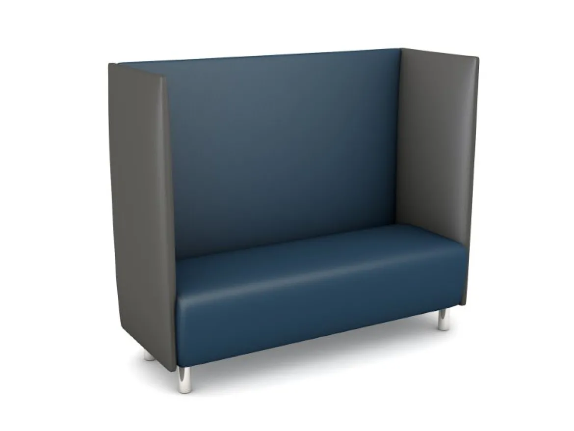 Schallschutzsofa, Akustiko Silvertex, B1 CME (schwer entflammbar), Hightech-Kunstleder, antibakteriell, Jet SB1-3068