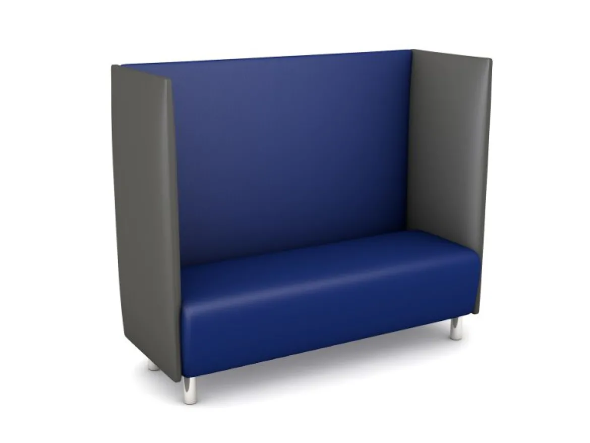 Schallschutzsofa, Akustiko Silvertex, B1 CME (schwer entflammbar), Hightech-Kunstleder, antibakteriell, Delft SB1-3067