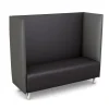 Schallschutzsofa, Akustiko Silvertex, B1 CME (schwer entflammbar), Hightech-Kunstleder, antibakteriell, Carbon SB1-9002