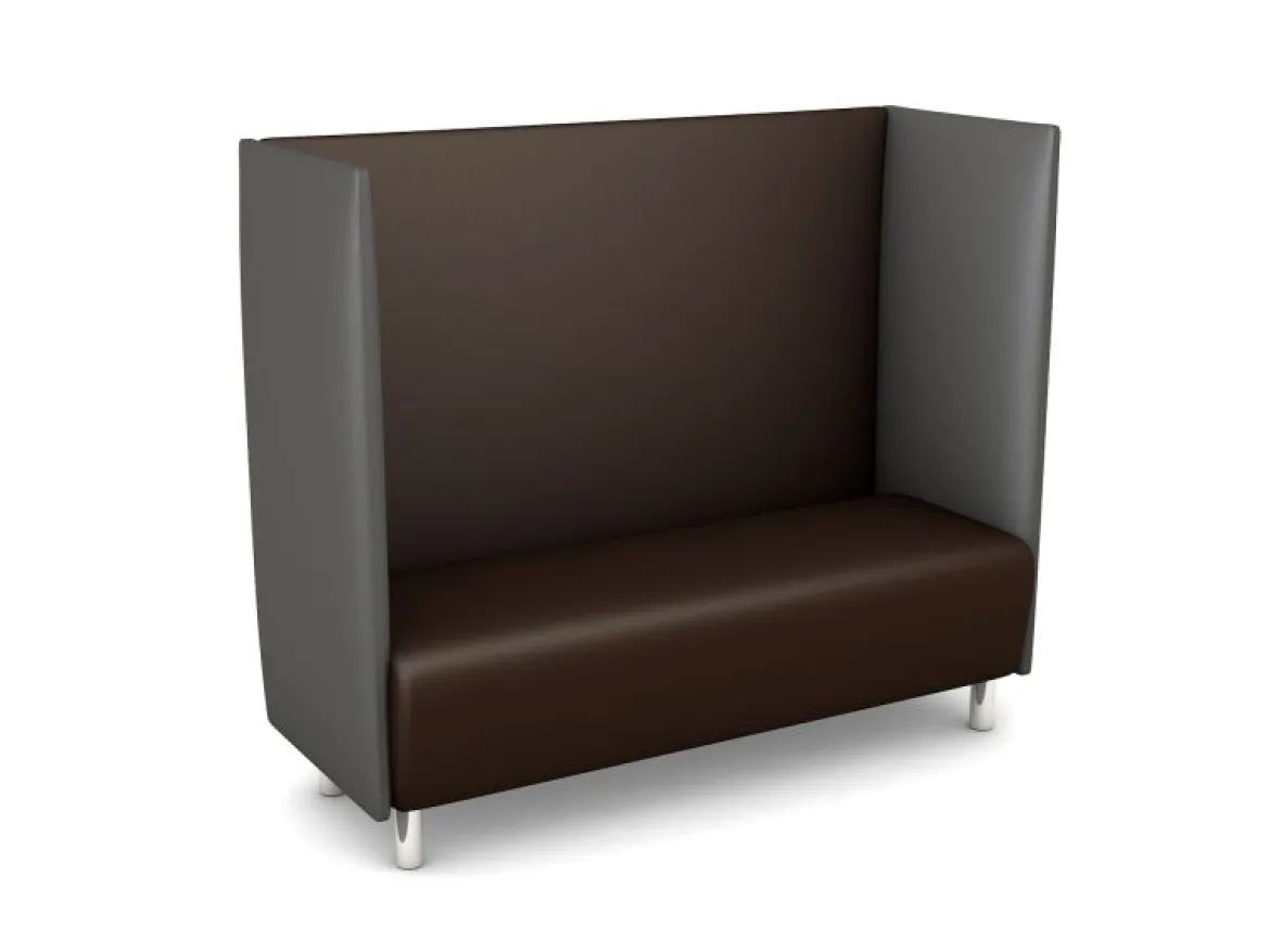 Schallschutzsofa, Akustiko Silvertex, B1 CME (schwer entflammbar), Hightech-Kunstleder, antibakteriell, Mocca SB1-0005