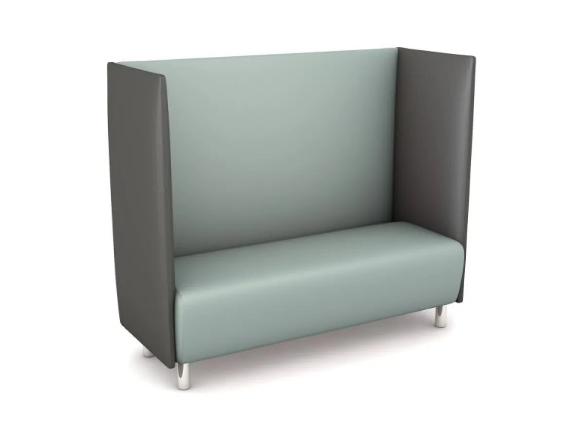 Schallschutzsofa, Akustiko Silvertex, Standard, Hightech-Kunstleder, antibakteriell, Skylight SB1-2103