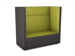 Schallschutzsofa Hochlehner, Akustiko Berlin, B1 schwer entflammbar, Kunstleder, Limone