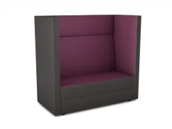 Schallschutzsofa Hochlehner, Akustiko Berlin, B1 schwer entflammbar, Kunstleder, Berry