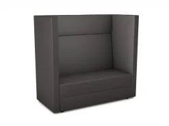 Schallschutzsofa Hochlehner, Akustiko Berlin, B1 schwer entflammbar, Kunstleder, Anthrazit