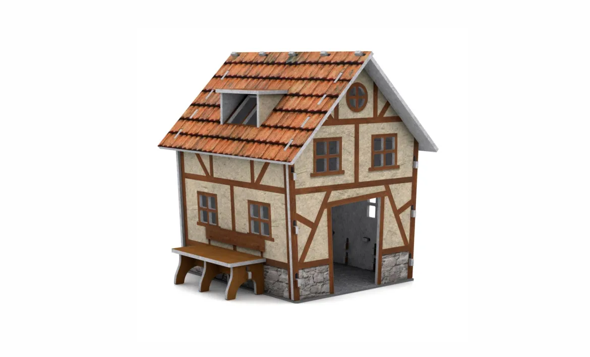 Schallschutz Spielhaus Bauernhaus "Stefanshof", B1-zertifiziert, 173 x 163 x 156 cm