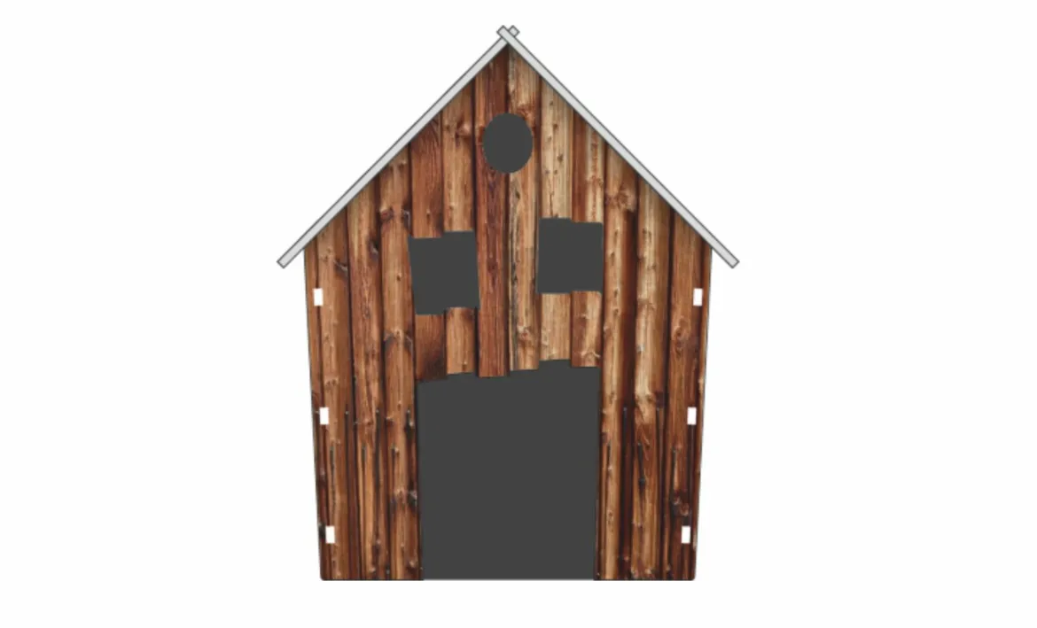 Schallschutz Spielhaus Berghütte "Kalle", B1-zertifiziert, 136 x 163 x 156 cm