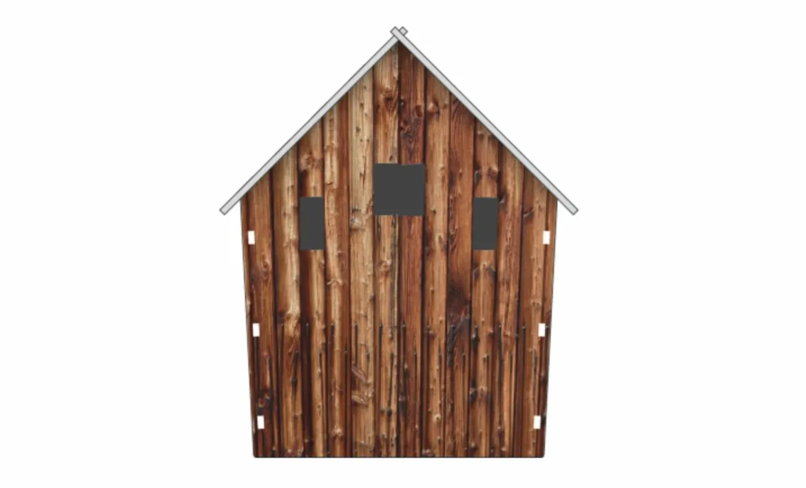 Schallschutz Spielhaus Berghütte "Kalle", B1-zertifiziert, 136 x 163 x 156 cm