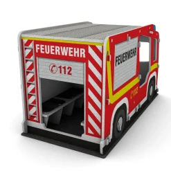 Schallschutz Spielhaus Feuerwehrauto, B1-zertifiziert, 100 x 111 x 205 cm