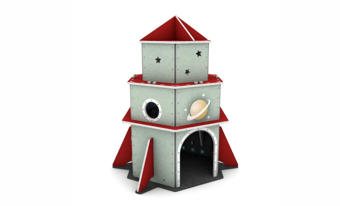 Schallschutz Spielhaus Rakete, B1-zertifiziert, 131 x 200 x 131 cm