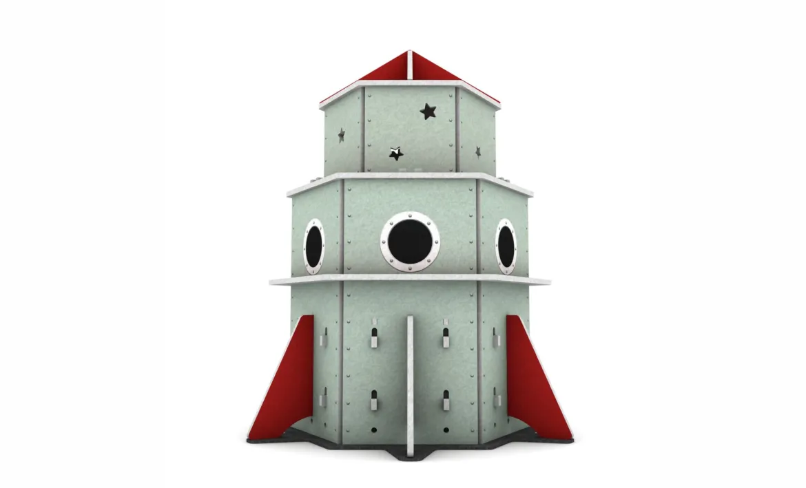Schallschutz Spielhaus Rakete, B1-zertifiziert, 131 x 200 x 131 cm
