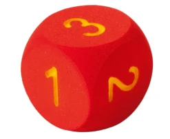 Schaumstoffziffernwürfel rot, Ziffern 1-6, Kantenlänge 16 cm