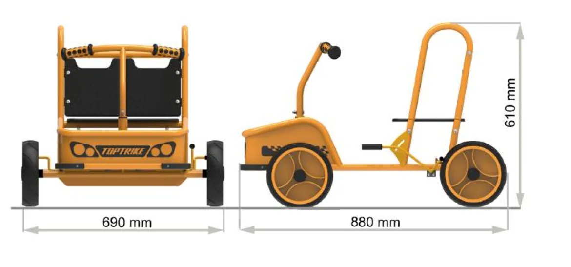 Schiebefahrzeug, Buddy Car, orange, TopTrike Kinderfahrzeug