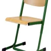Schülerstuhl mit Doppel-U-Fuß, Buche natur, höhenverstellbar 34-38-42 cm, Gestellfarbe RAL 6010 Grasgrün
