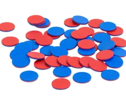 Schüler-Wendeplättchen - blau/rot (100 Stück)