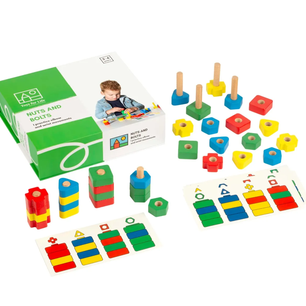 Schrauben und Muttern, Feinmotorikspiel, 3-6 Jahre
