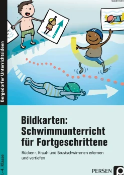 Schwimmunterricht für Fortgeschrittene, Bildkarten, Klasse 1-4