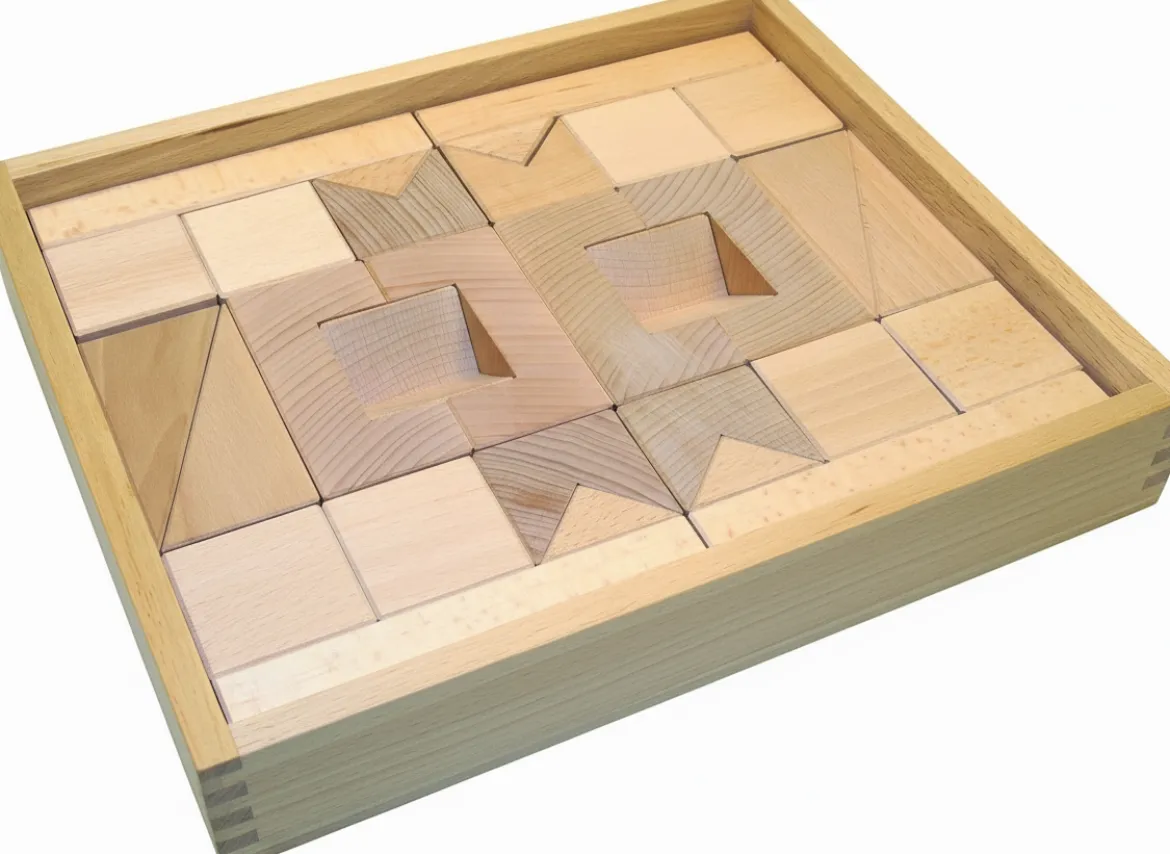 Set GEO-Kasten klein: Inhalt 36 Teile, Buche natur