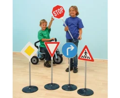 Set mit 10 großen Verkehrsschildern von 72 cm, 4-9 Jahre