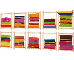 Set mit 10 kleinen Webrahmen, 16,5 x 22 cm, ab 3 Jahre