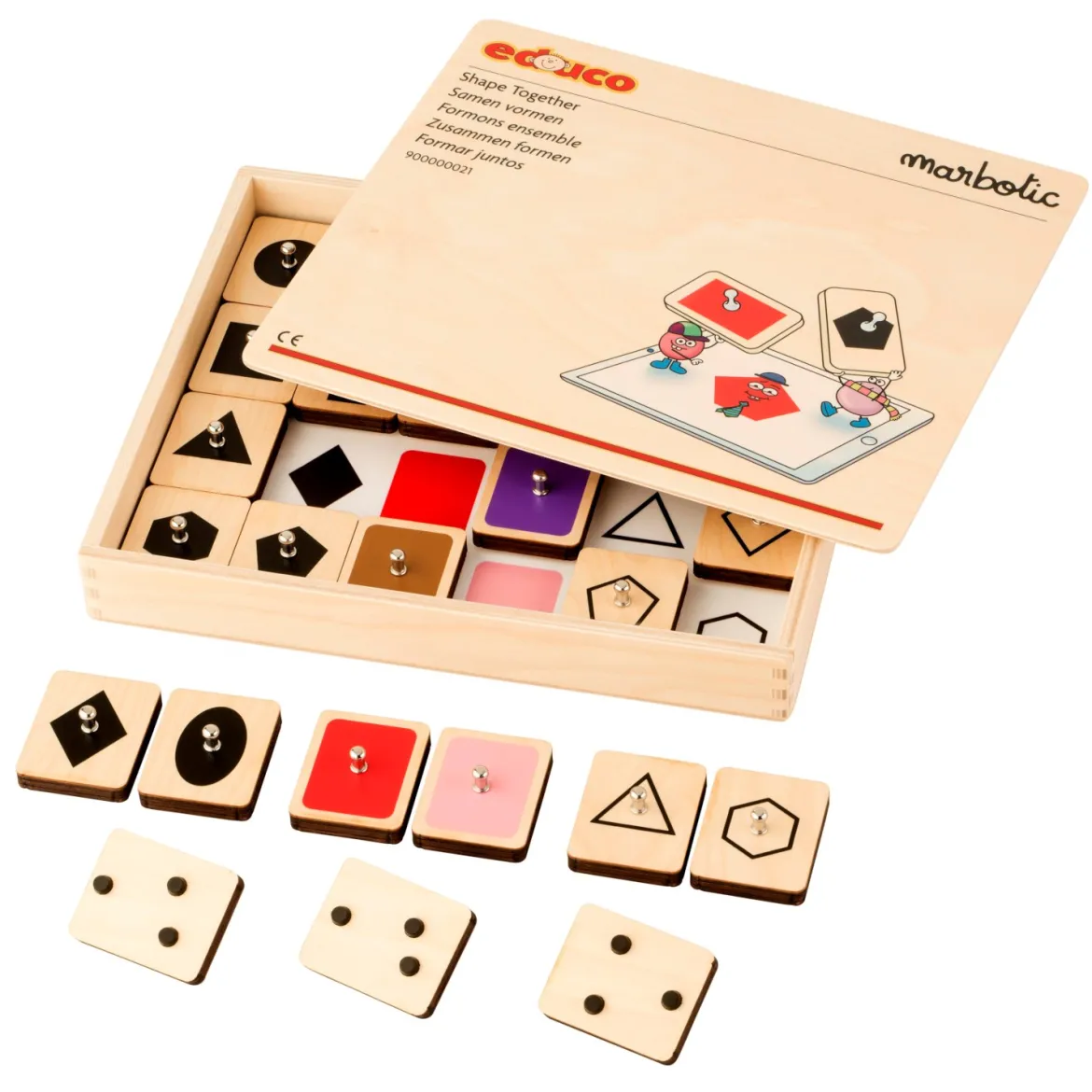 Shape together, interaktives Holzstempel-Spiel, ab 5 Jahre