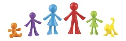Sortierfiguren Familie, 72 Figuren in Kunststoffeimer