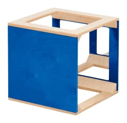 Spiegelwürfel farbig gebeizt, blau