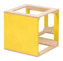 Spiegelwürfel farbig gebeizt, gelb
