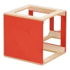 Spiegelwürfel farbig gebeizt, rot