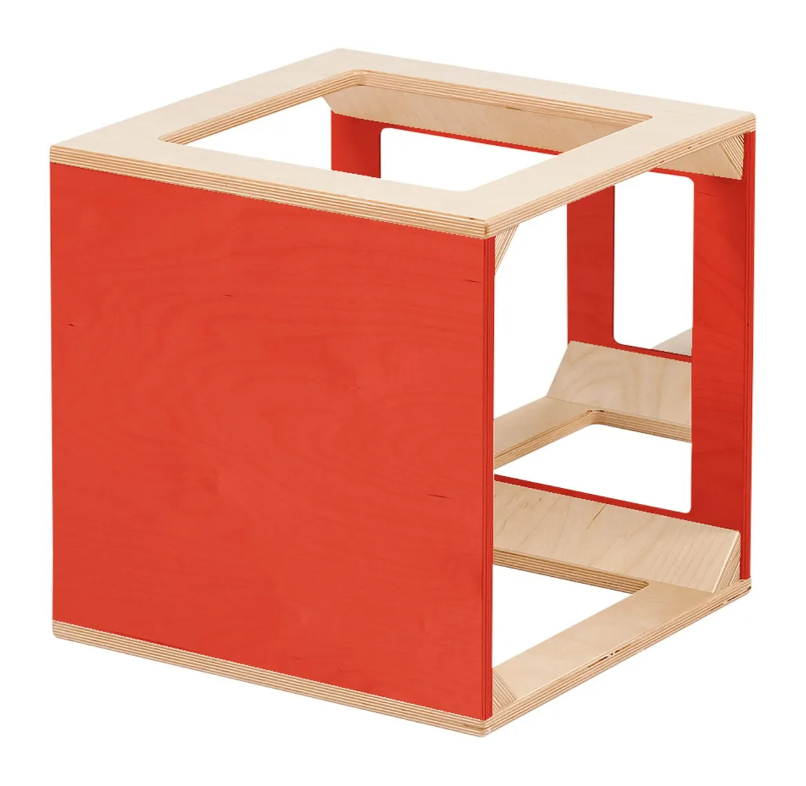 Spiegelwürfel farbig gebeizt, rot