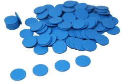 Spielchips blau, 100 Stück aus RE-Plastic